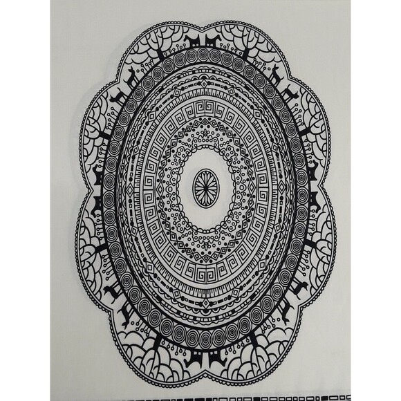 5th and Love Dress Shift Black White Aztec Print 3/4 Sleeve  Abstract Sz M - Picture 2 of 12